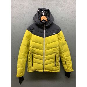 Dare2b Ski Jacket Men's Medium Yellow Black Quilted Snowboard Outdoor Flaw